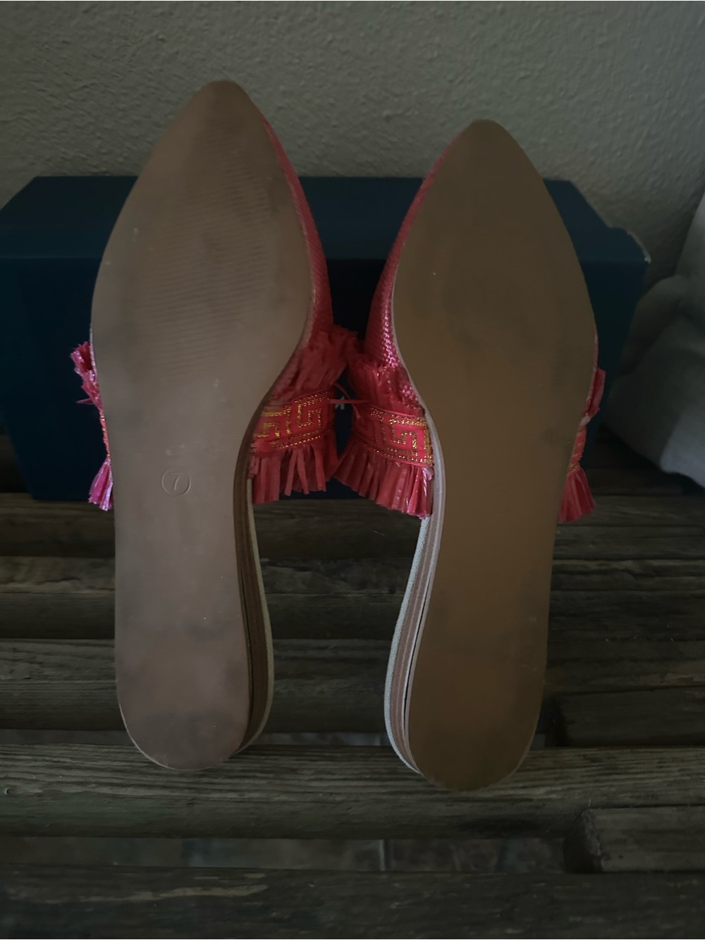 Pink Raffia Pointed Mule - Picture 3 of 4